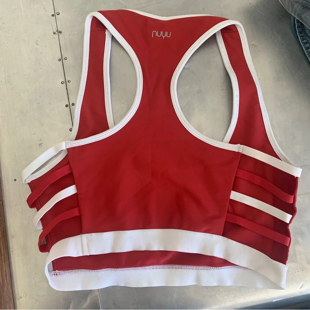 NWOT Stanford University Strappy College Sports Bra Athletic Crop Top Red White